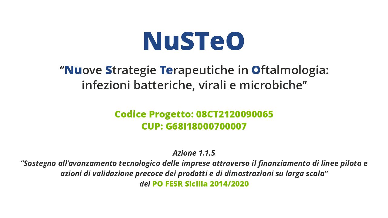 Il progetto Nusteo - codice 08CT2120090065, CUP G68I18000700007,  azione 1.1.5  del PO FESR Sicilia 2014/2020