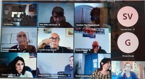 Lo screenshot del meeting svoltosi online